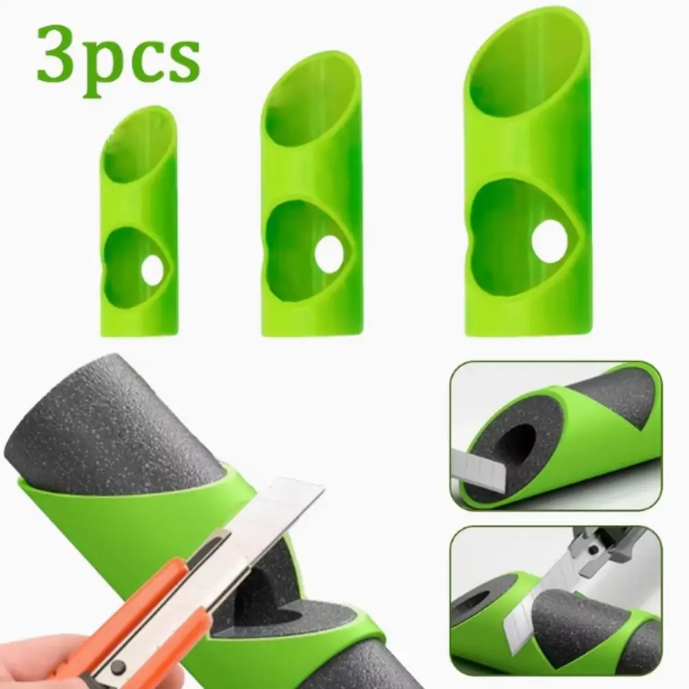 3pcs Flame Retardant Foam Pipe Cutter Three-Tube Design Fixed Clamp Pipe Insulation Tool Plastic Durable Construction