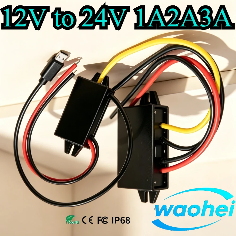 12V to 24V 1-3A Converter Power Booster Converter Step Up DC/DC Converters 12 Volt to 24 Volt Vehicle Power Transformer Module
