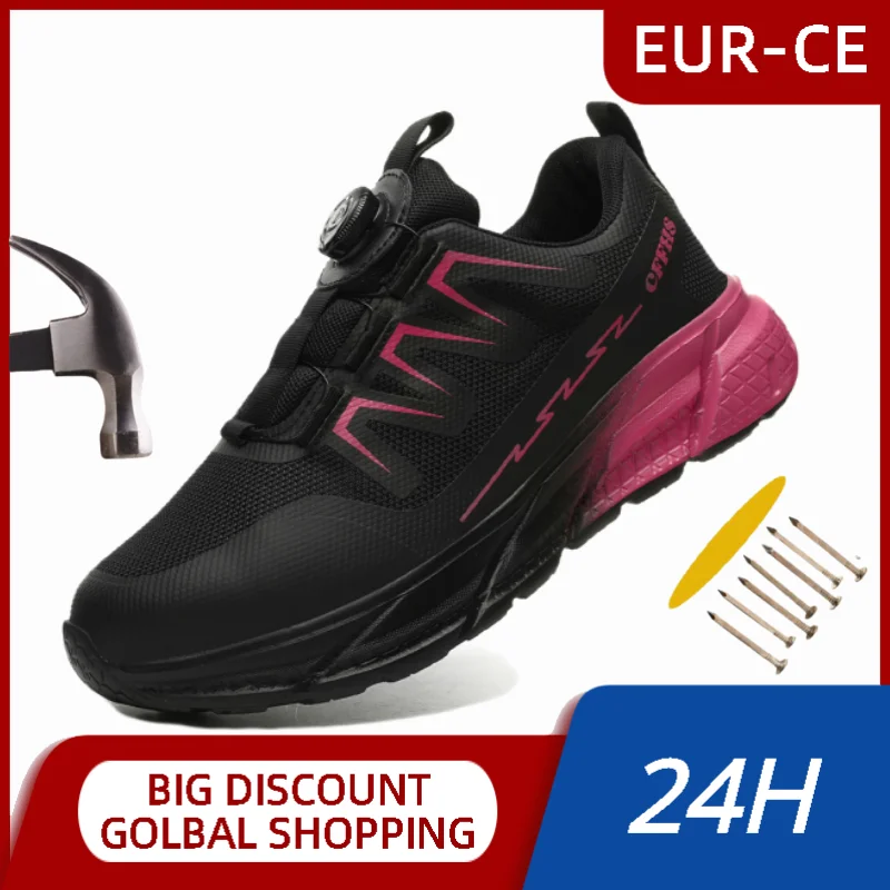 

Work Boots New Construction Safety Shoes Women Work Anti-smash Anti-Puncture Non Slip Protective Shoes Steel Toe Shoes Sneakers