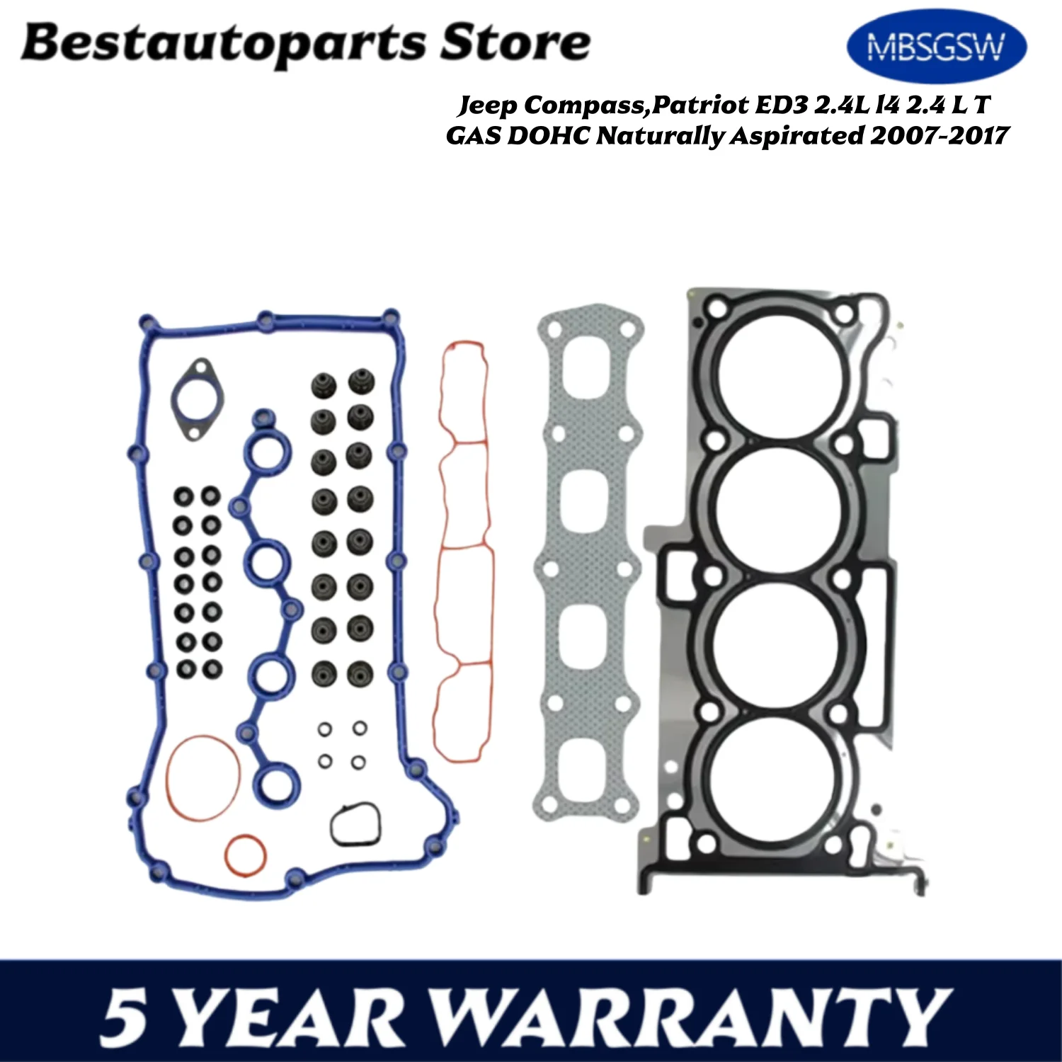 

Комплект прокладок для капитального ремонта двигателя для Jeep Compass, Patriot ED3 2.4L l4 2.4 L T GAS DOHC с естественным аспирацией 2007-2017
