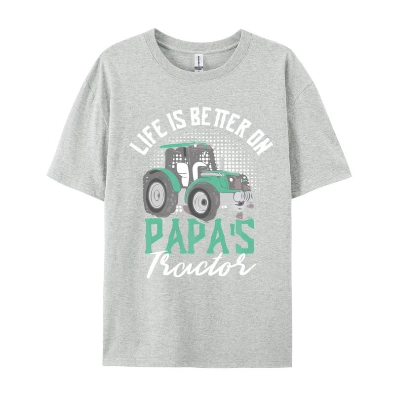 Life Is Better On Papas Tractor Farmer T-Shirts Farmer Design Farm Lovers Funny Vintage Tee High Quality Cotton Premium Tshirt