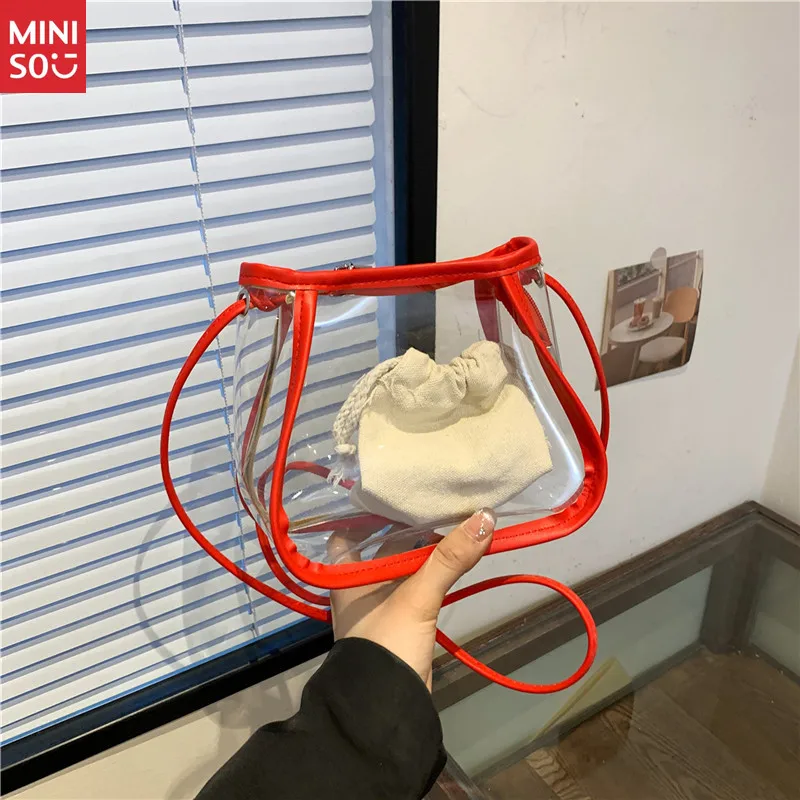 Miniso 2025 Transparent Jelly Bag, Korean Summer Crossbody Purse for Women