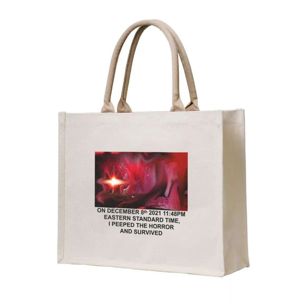 

jerma985 I PEEPED THE HORROR AND SURVIVED Tote Bag free delivery bags tote bags men tote bag custom