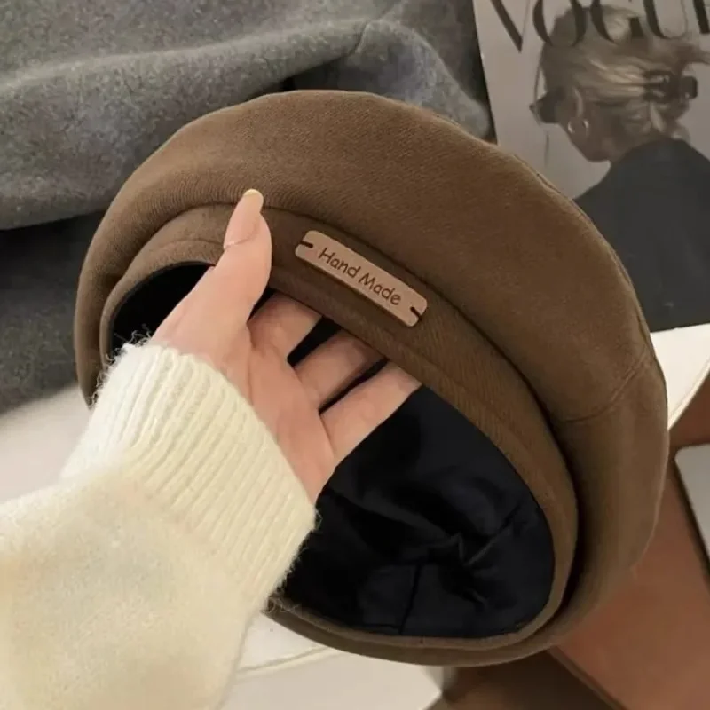 Classic Vintage Berets Hat for Women Fashion Wool Felt Hat Warmer Hat Cap Black Brown French Hats Autumn and Winter Outdoor Caps