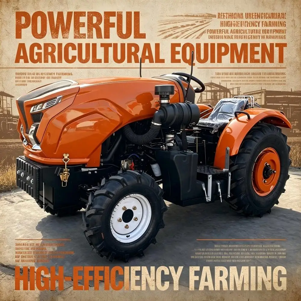 50HP 4WD Multipurpose Farm Tractor Portable Compact Agricultural Wheel Tractor