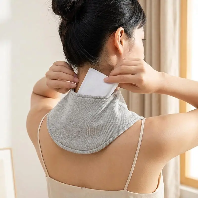 Warm Neck Warmer Solid Color Soft Neck Protector With Pocket Small Scarf Women Air-conditioning Room Cold Neck Cover