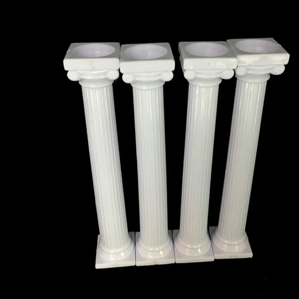 8 Pcs Roman Pillar Cake Stand Wedding Stands Tiered Decor Desert Table Display Column for Large Supports Plastic Small