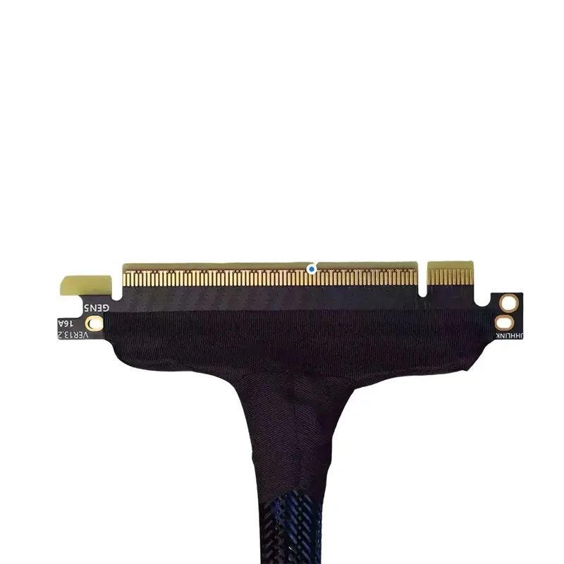 PCIE 5.0 X16 180° Braided Narrow Extender Harness Silver Plated Wire GEN5 Adapter Wire graphics card laptop accessories