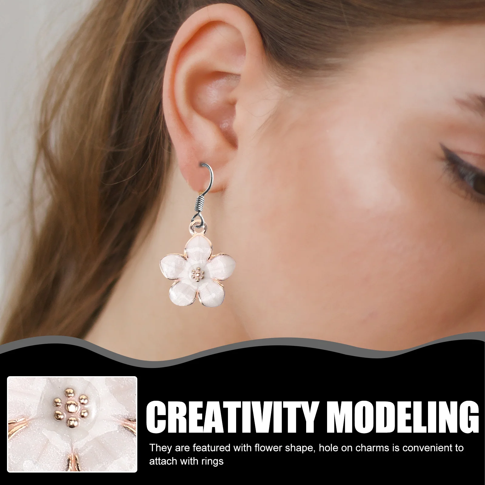 

50Pcs Alloy Cherry Blossom Flower Charms Jewelry Making Pendants DIY Bracelet Necklace Accessories Handmade Craft Supplies