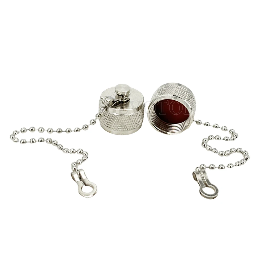10Pcs/Lot N Female Dust Cap With a Chain Securing Metal Dust Cap L16 N Female Head Protective Cover