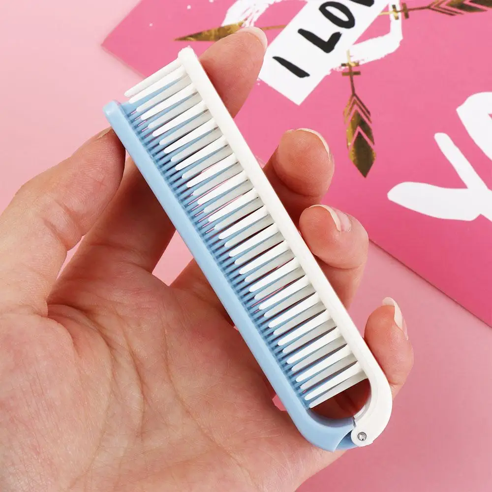 Hair Comb Massage 2 in 1 Folding Comb Portable Handheld Travel Hair Brush Hair Clean Random Color Foldable Comb Household