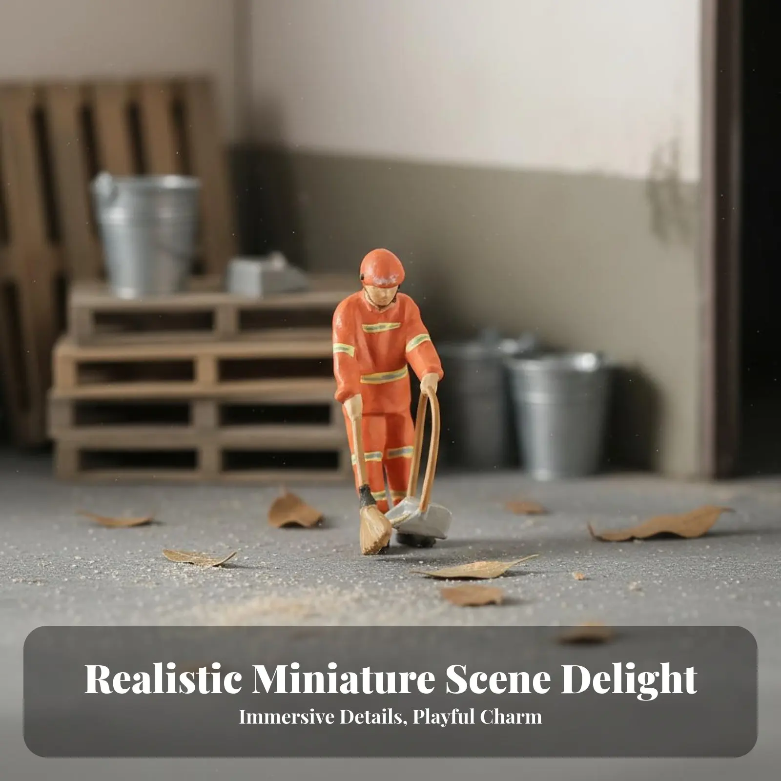 

Миниатюрная фигурка уличного уборщика в масштабе 1:64, трехмерная печатная модель, высокодетализированная, для диорам