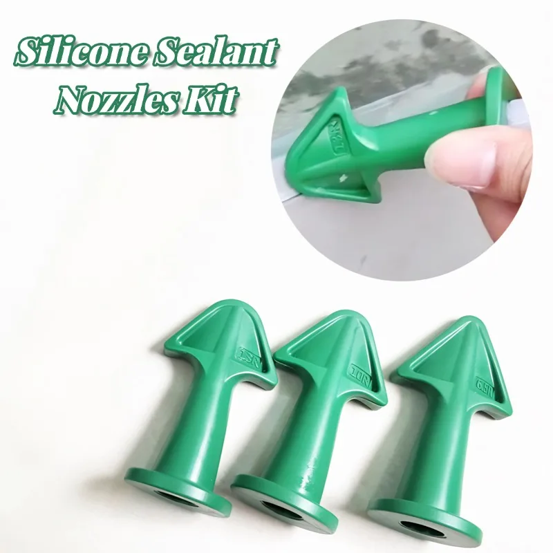 

3PCS Multi-functional Silicone Caulk Applicator Tools Reusable Nozzles For Finishing Grout and Sealant Caulk Gun Accessories