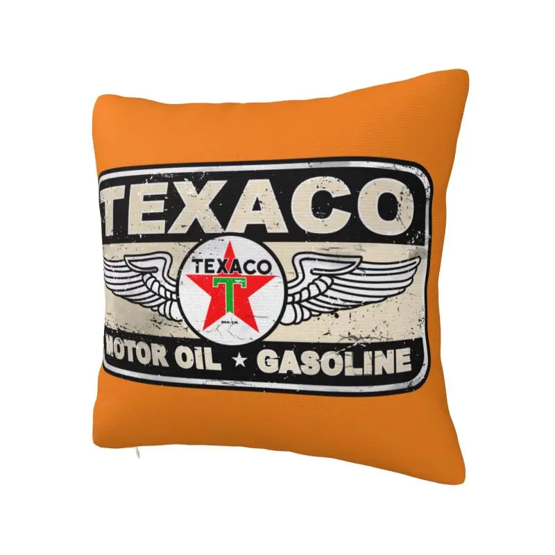 Luxury Vintage Texaco Sign Cushion Cover 45x45cm Velvet Throw Pillow Case for Sofa Car Square Pillowcase Bedroom Decoration