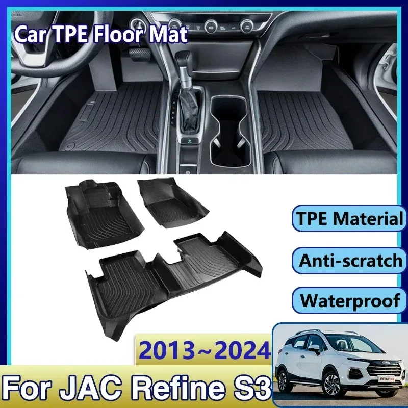 

TPE Car Floor Mat For JAC Refine S3 2013~2024 Heyue S30 JS3 Waterproof Mud Carpet Foot Pad Full Tappeto Auto Accessories 2023