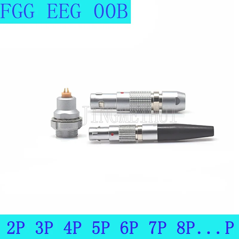 A Pair FGG EEG 00B 2 3 4 5 Pin Push-Pull Self-Locking Metal Quick Male Plug And External Nut Fixation Female Socket Connector