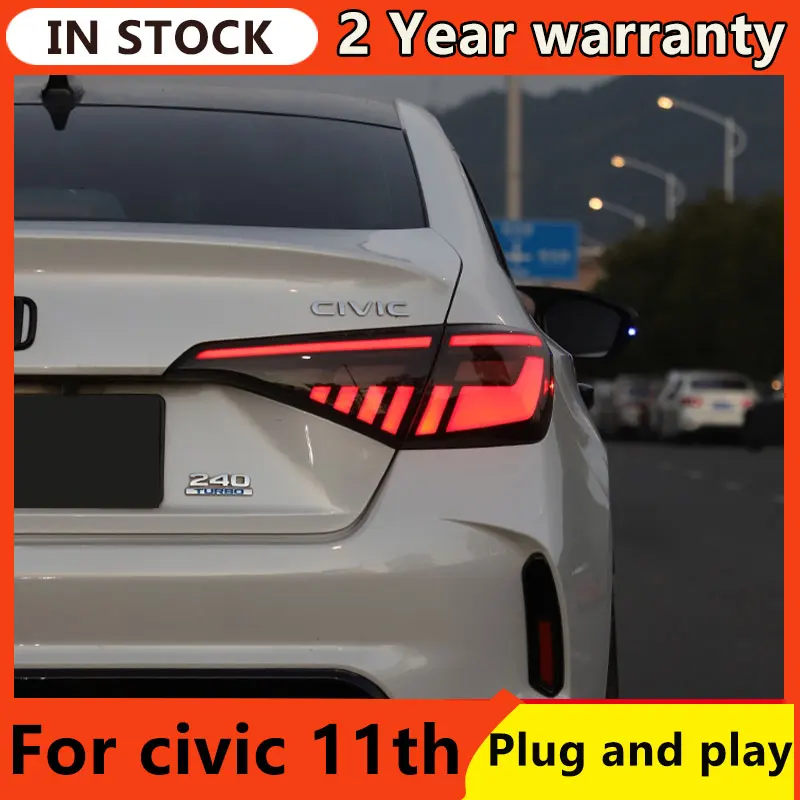 LED Tail Lights for Honda Civic 2022 2023 11Th GEN Sedan With Start-up Animation Sequential Signal Taillights Accessary