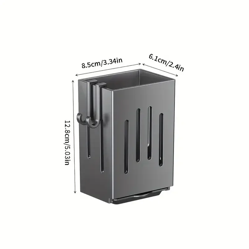 1/2pcs Wall-mounted Chopstick Holder Household Kitchen Sink Tableware Storage Rack Punch-free Drain with Water Tray with Hook image 6