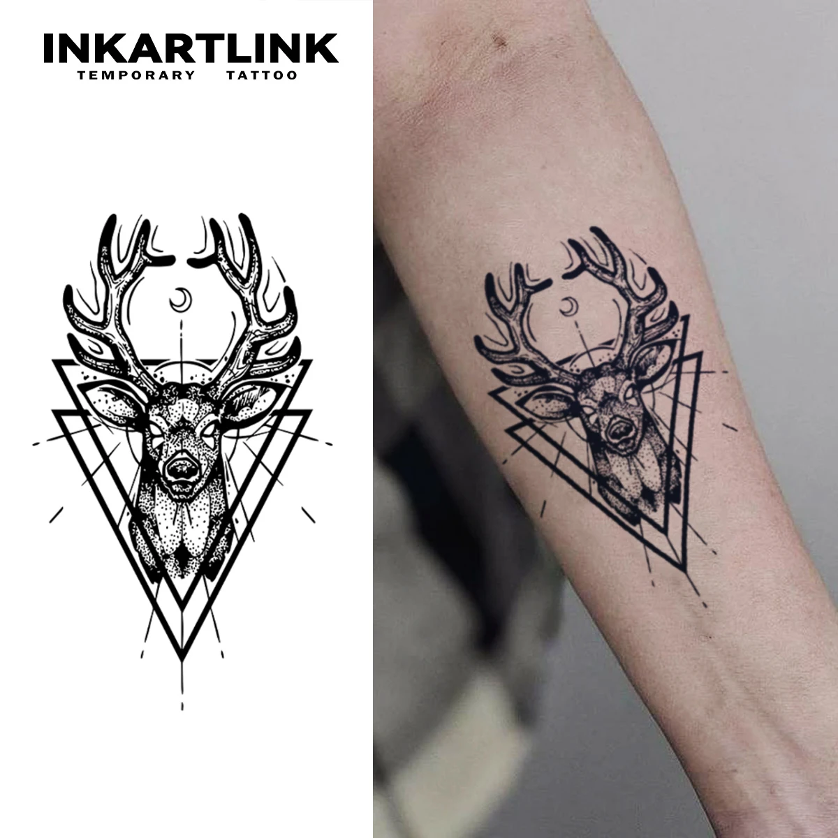 

Deer god temporary tattoo sticker, waterproof magic tattoo, lasts to 15 days fake tattoo, semi permanent tattoo