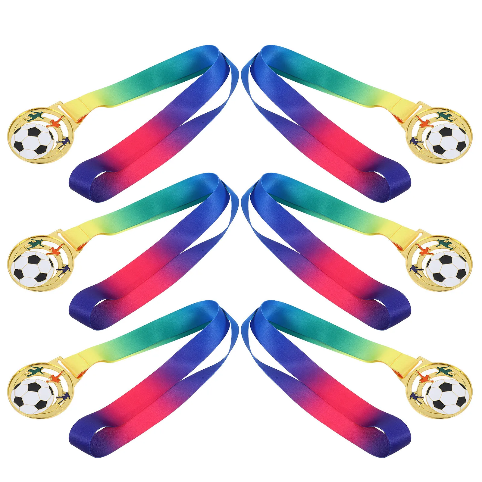 

6Pcs Zinc Alloy Soccer Medals Hollow-Out Football Awards Lightweight Sports Day Medals for Winner Rewards