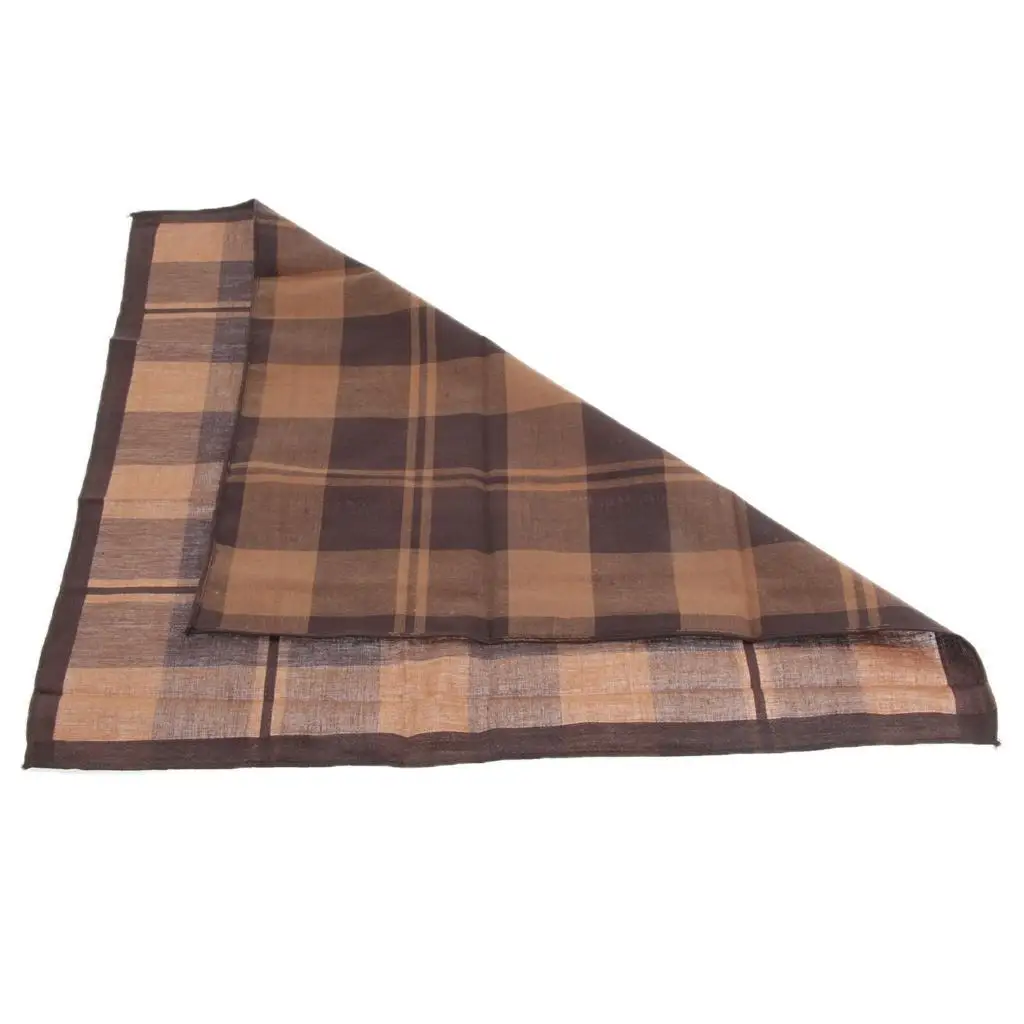 12 Pieces Vintage Men Plaid Cotton Pocket Handkerchief Pocket Square Hanky