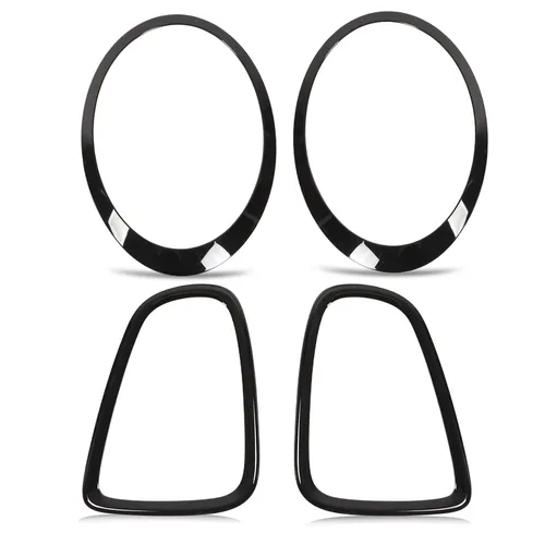 Imagen 1 del producto Embellecedor de marco de luz trasera, cubierta de bisel de faro, cubierta envolvente para BMW Mini R56 R57 R58 R59 Cooper S JCW 2007-2015, accesorio embellecedor para coche