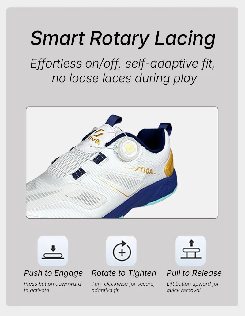 STIGA Tischtennisschuhe H621 H651 Professionelle Hallenschuhe für Herren und Damen, Ping-Pong-Sneaker, leicht und langlebig – Detail 5