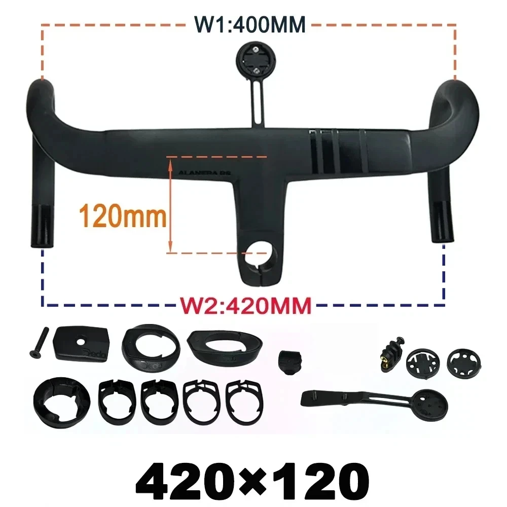 2025 New Road Handlebar DE Alanera RS T1000 Carbon Aero Lightweight 340g Integrated for Professional Cycling RHM EVO Shape image 3