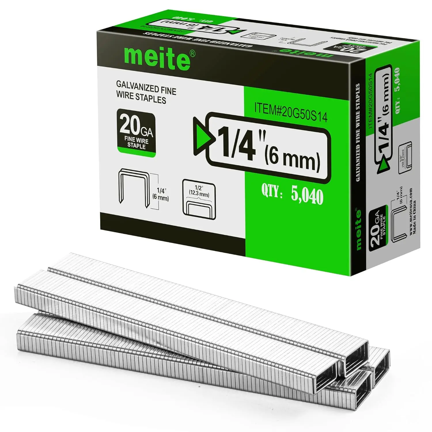 

20 Gauge Galvanized Upholstery Staples 1/2" Crown 1/4" Length for Furniture, Crafts & DIY Projects (5000 pcs)