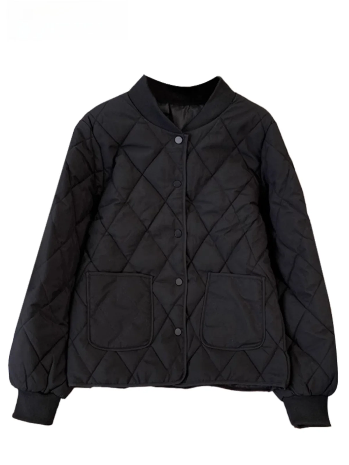 

plus Size Women's Quilted Cotton Jaet Spring 2026 New Sle Korean Sle Loose Fit Long Sve Color Meat Concealing