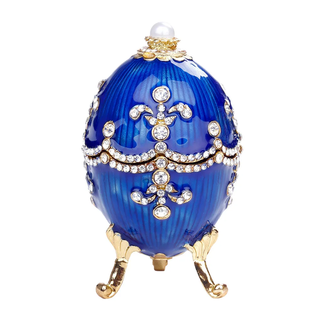 

1 шт. Металлическая шкатулка для украшений в форме яйца, из сплава, маленькая шкатулка для мелочей, органайзер для хранения серег, колец, бусин, контейнер-держатель