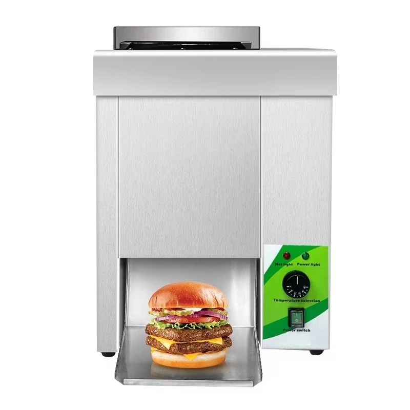 

1600W Commercial Hamburger Machine Vertical Burger Bread Making Machine Electric Bread Toaster Heating Restaurant Applicable