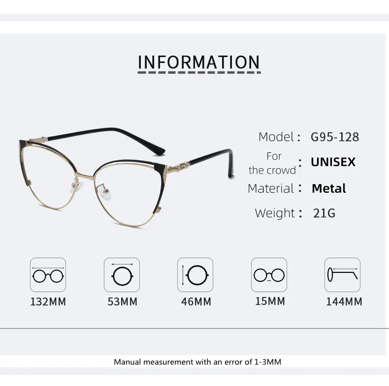 Neue Marke Design Retro Dame Cat Eye Rahmen Photochrome Anti Blau Licht Computer Hyperopie Frauen Lesebrille Grad 0 bis +6 – Detail 5