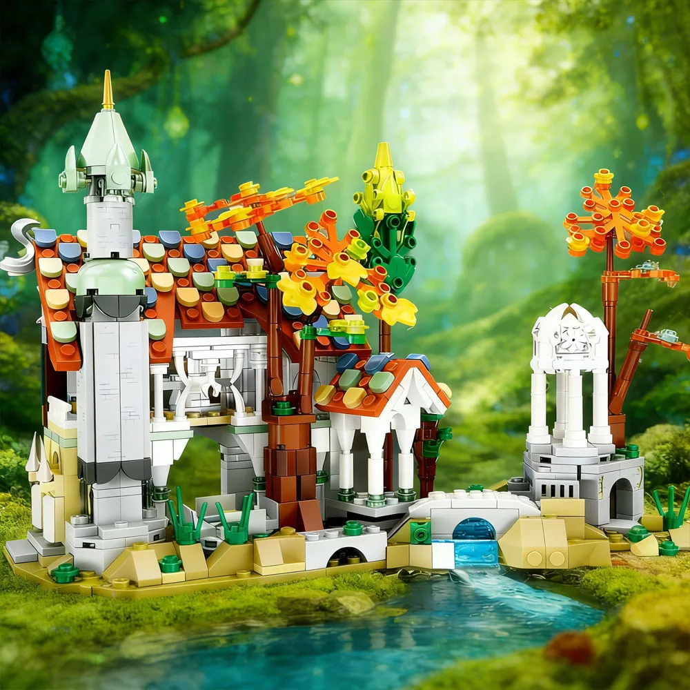 

Movie Lord Rings Ravine Valley Building Brick Model Street Construction Toys MOC Collection For Set Gift 680pcs