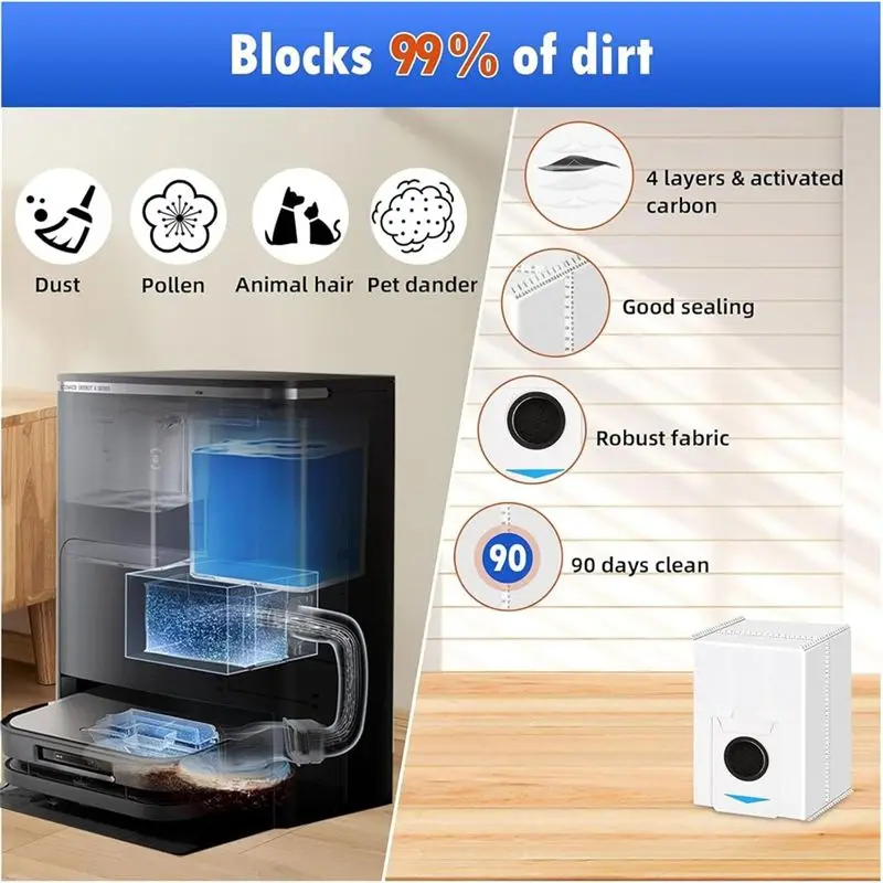 LICE-14PCS For ECOVACS DEEBOT X5 PRO / X5 Pro OMNI Vacuum Cleaner Replacement Parts Mop Cloth Hepa Filter Main Side Brush