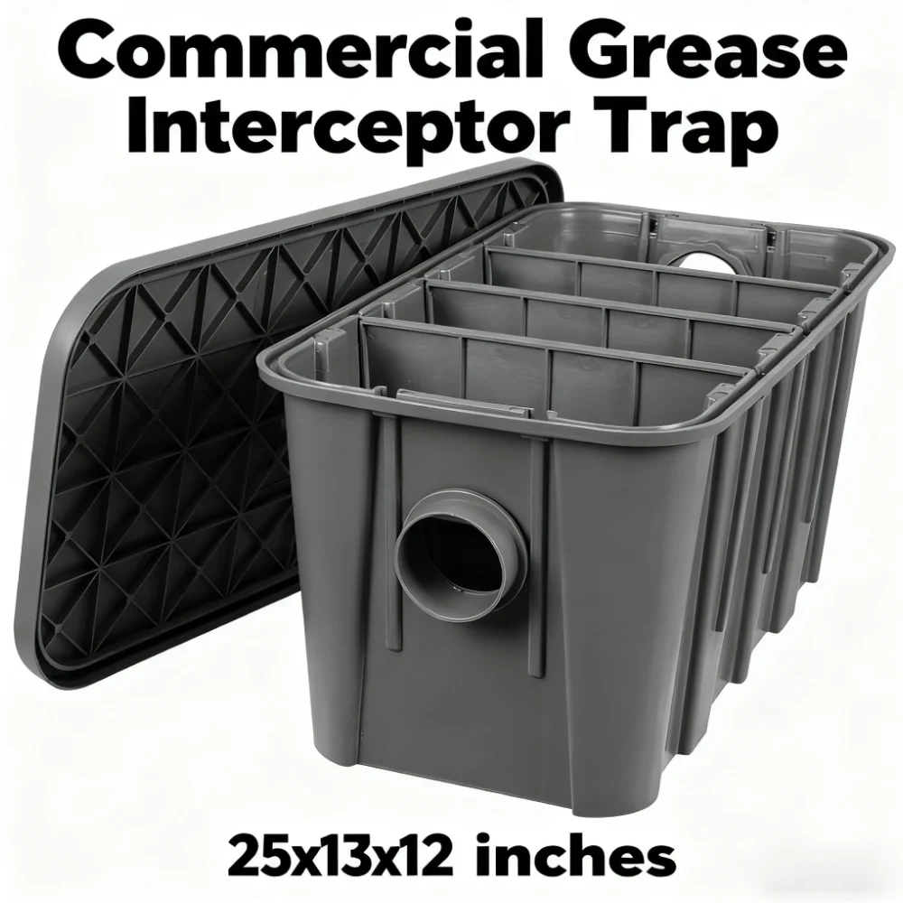 ตัวกรองน้ำสแตนเลสพร้อมตะกร้ากรองแบบถอดได้ แยกน้ำมันและน้ำ ป้องกันการอุดตันและกลิ่น สำหรับร้านอาหาร