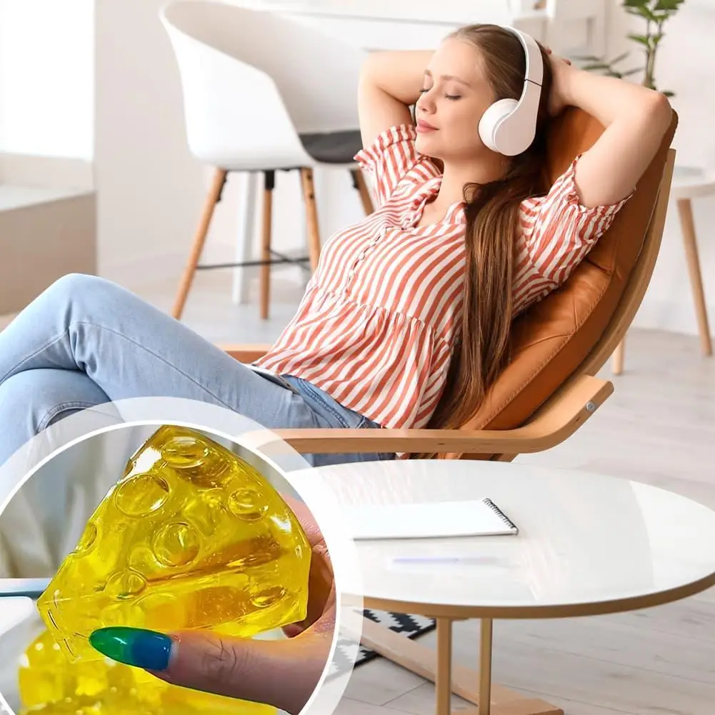 Käse-Zucker Squishy Stressball Langsam Aufsteigendes Fidget-Spielzeug zur Stresslinderung und Angstabbau für Erwachsene und Jugendliche – Detail 5
