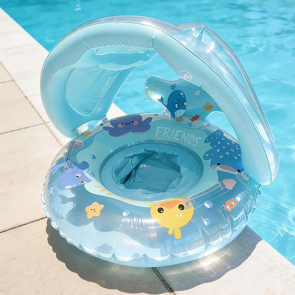 1Pcs Swimming Ring Seat with Sunshade  Inflatable Pool Float Swim Tube Pool  Accessory Summer Water Pool Toys