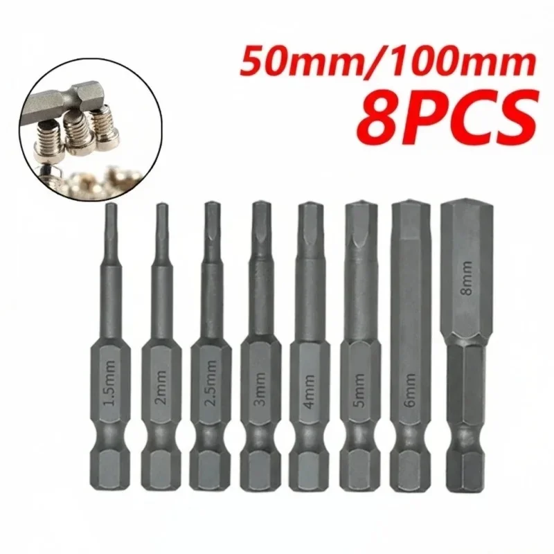 Screwdriver Bits 1/4 Inch Hex Shank Magnetic Screw Drivers Set Hexagon Head Allen Wrench Drill Bits Set H1.5-H8