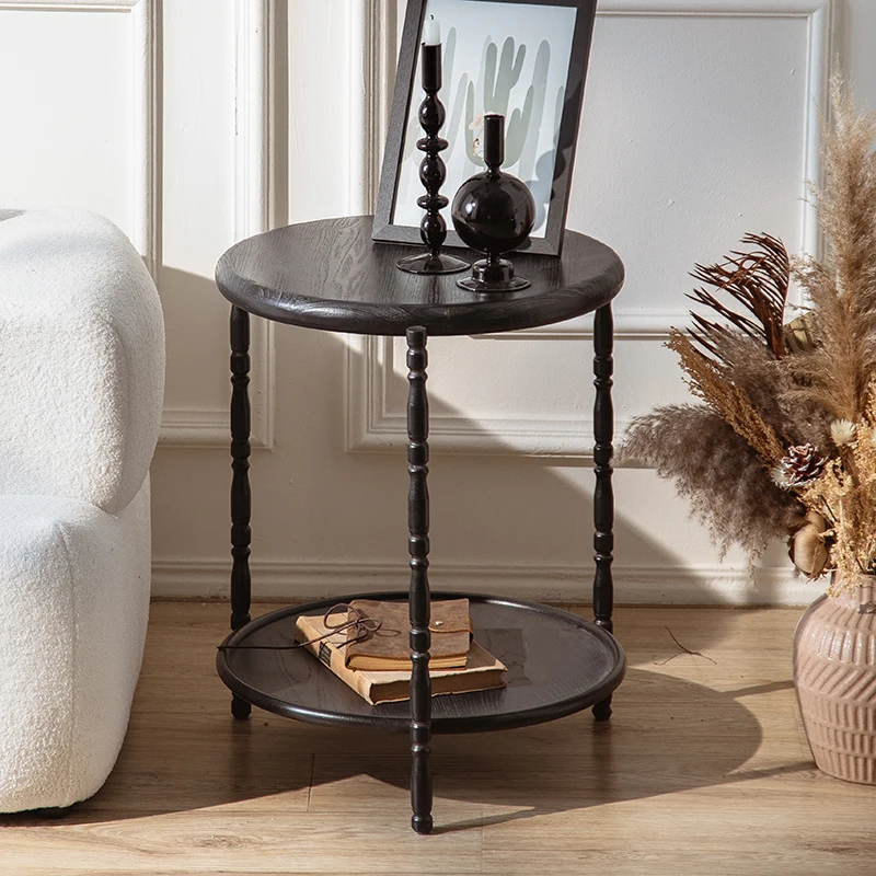 Modern Simplicity Black carving Small table Apartment living room tea table balcony Afternoon tea Small side table