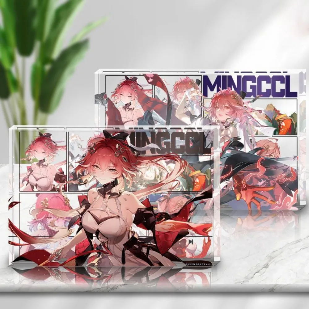 Wuthering Waves Game Surrounding Changli Transparent Acrylic Tile Desktop Ornaments Anime Cartoon Card Bricks Stand Gift