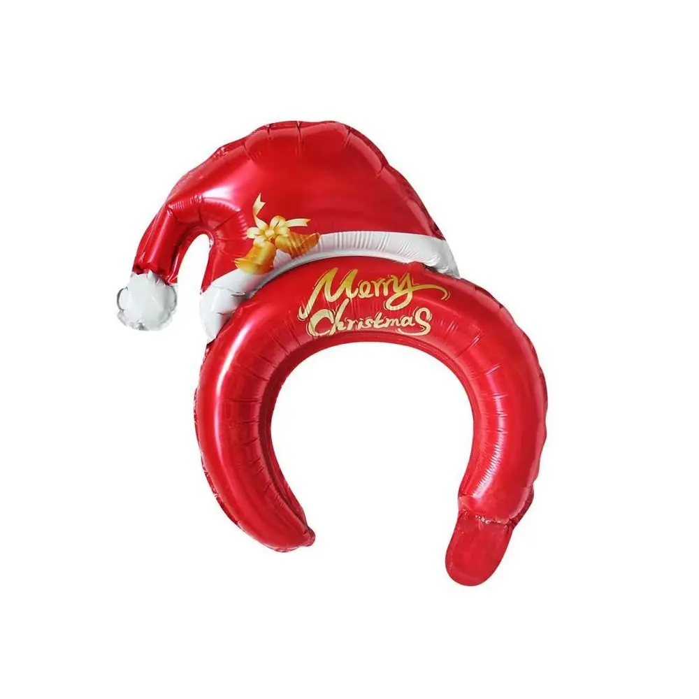 

Head Mounted Christmas Balloon Headband Thickened Long Lasting Hair Band Balloon Leak-proof Inflatable Aluminum Film Balloon