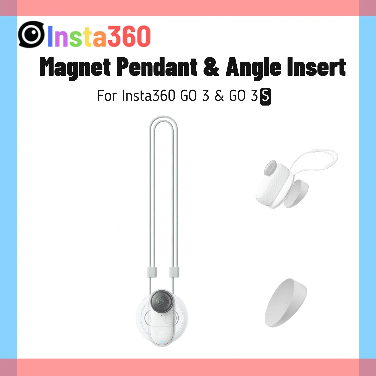 Insta360 GO 3S Magnet Pendant POV Necklace Bracket Silicone Lanyard Angle Insert For Insta 360 GO 3 & GO3S Original Accessories