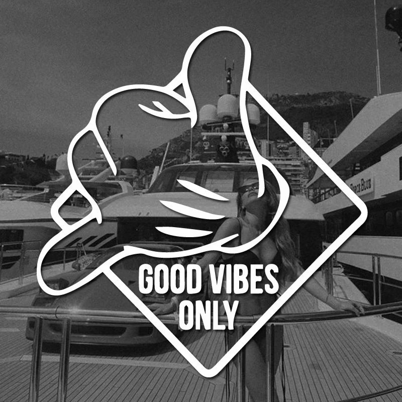 

Fashion GOOD VIBES ONLY Car Sticker Auto Body Bumper Window Motorcycle Laptop Walls Vinyl Film Decal Car Tuning Accessories