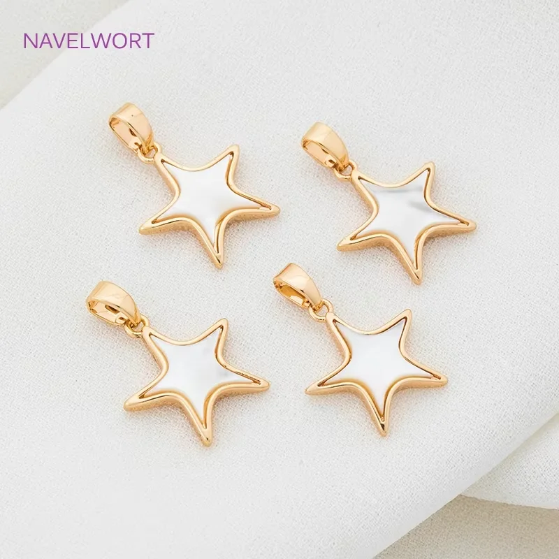 18K مطلية بالذهب النحاس الطبيعي شل القلب المعلقات سحر لصنع المجوهرات لوازم ، قلادة ذاتية الصنع صنع الملحقات بالجملة #3