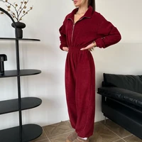 Yaminiya Jumpsuit Women 2025 New Fashionable Long Sleeved Jumpsuit for Women's Casual Half Open Collar Elastic Waist Jumpsuit - Image 6