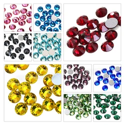 SS3-SS30 de diamantes de imitación sin fijación en caliente, Parte posterior plana, cristal strass, piedra brillante para manualidades, manicura 3D, arte de uñas, tela, ropa
