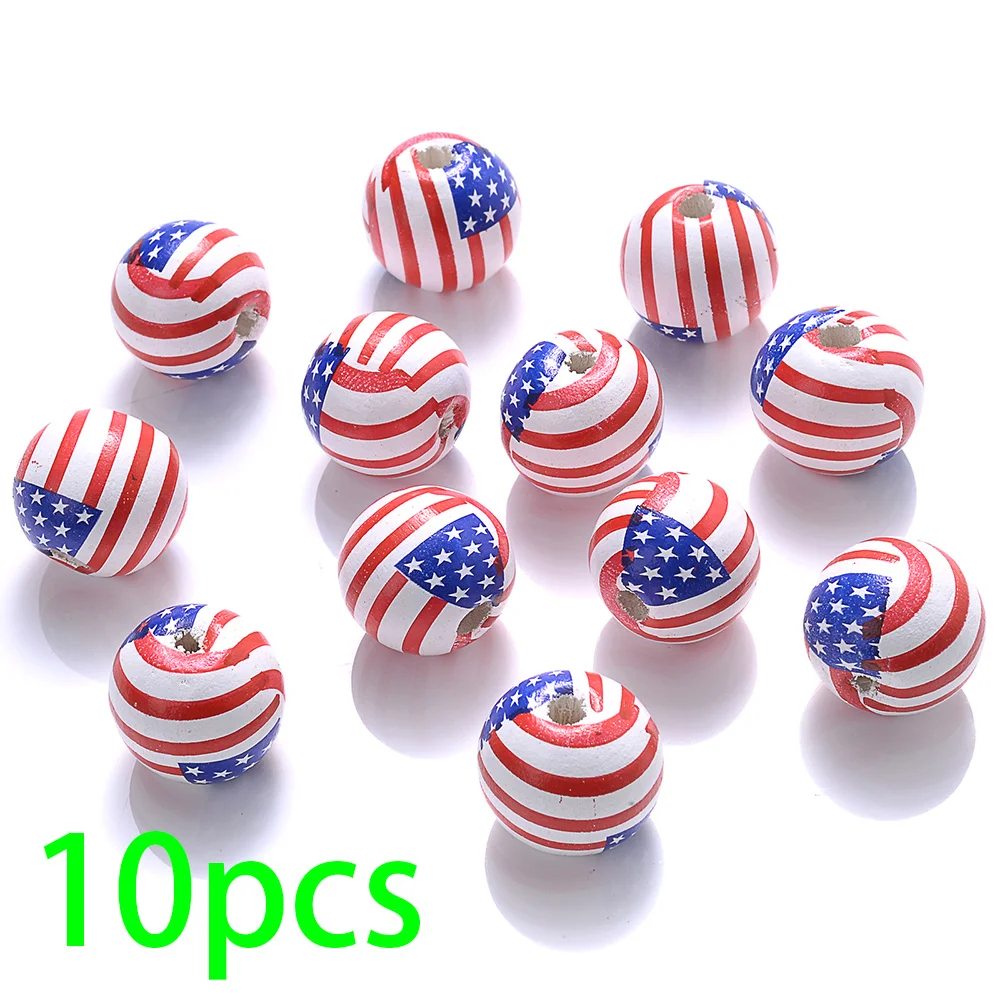 10psc 16 مللي متر التصميم الأمريكي الخرز الخشبي خزر عازل و حبة تشكيلة لصنع المجوهرات دبابيس الشعر جراب هاتف الخياطة #3