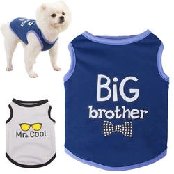 Summer Small Dog Vest Letter Print Pet Pullover for Chihuahua Schnauzer Puppy Clothing Soft Comfortable Pet Sleeveless T-shirt