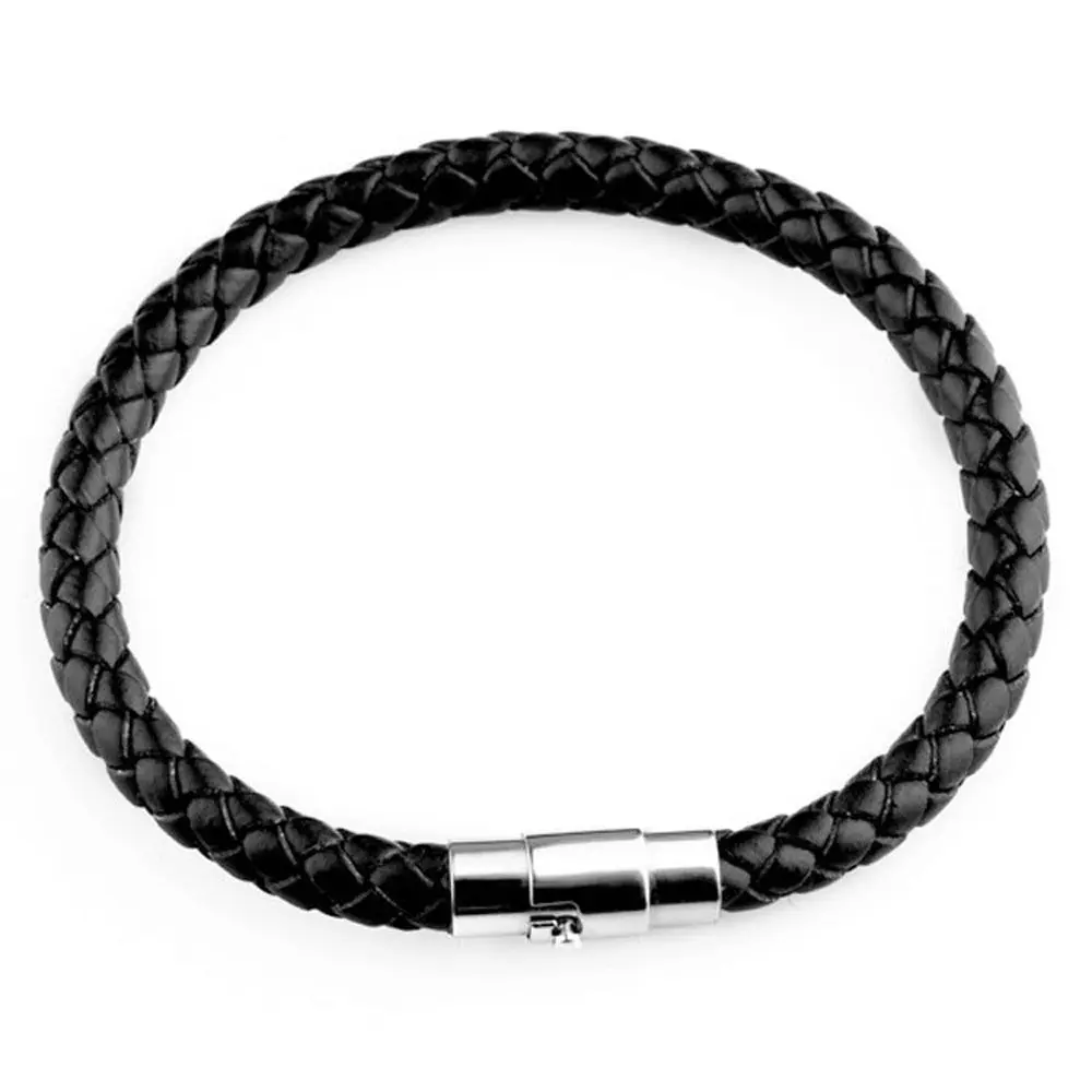 Trendiges gewebtes Seil, geflochten, 1-teilig, PU-Leder, für Damen und Herren, Schmuck, Modeaccessoires, Magnetverschluss-Armband